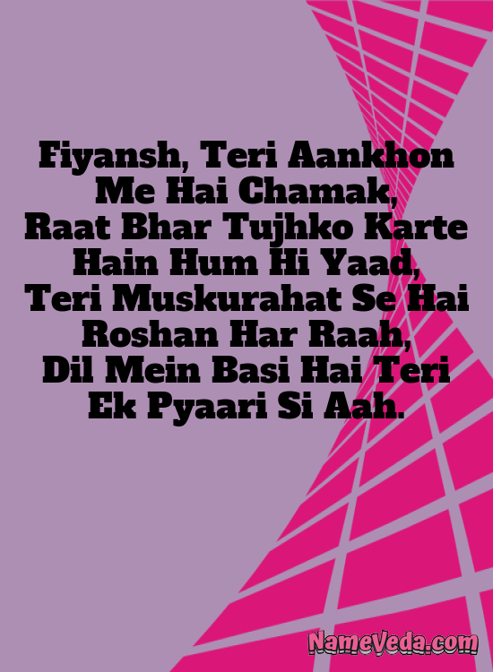 Fiyansh Name Ki Shayari